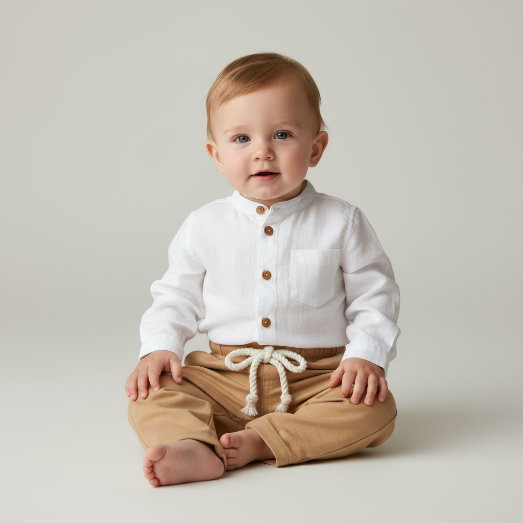 Set conjunto formal pantalon negro camisa beige 82434