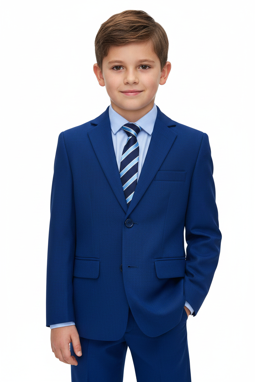 Set Traje formal 2 piezas saco blazer y pantalon azul royal niño 81867
