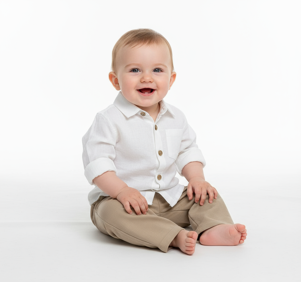 Set conjunto formal pantalon negro camisa gris niño 82430