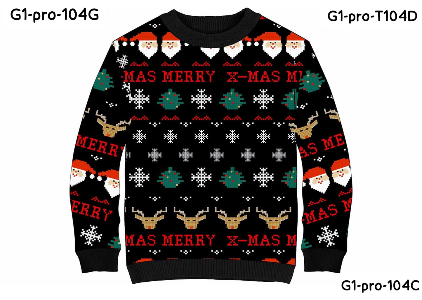 Sueter sweater navidad navideño negro niña dama mujer caballero hombre