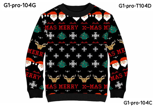 Sueter navideño negro niña niño dama caballero mujer hombre 690/490