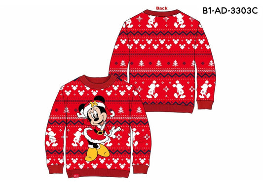 Sueter navideño Minnie mujer Dama B1-AD-3303C rojo