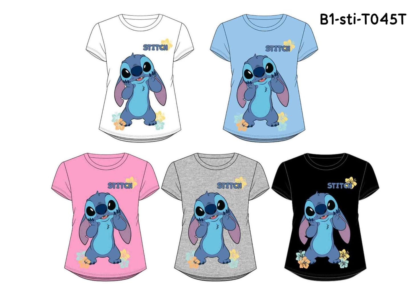 Camisa stitch blanca niña juvenil B1-STI-T045T promo 3x1000 490390