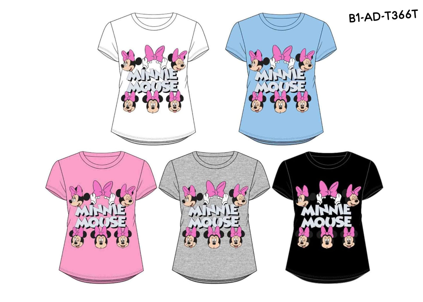 Camisa minnie mouse gris niña juvenil B1-AD-T366T promo 3x1000