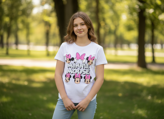 Camisa minnie mouse blanca niña B1-AD-T366T