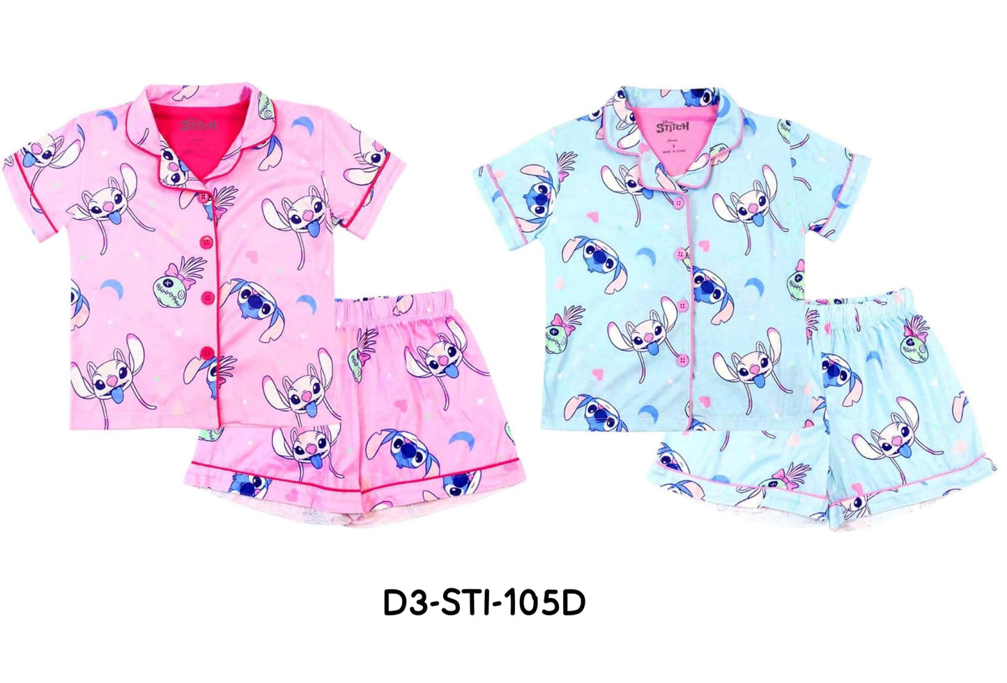Pijama stitch rosada niña D3-STI-105D promo 2x1000