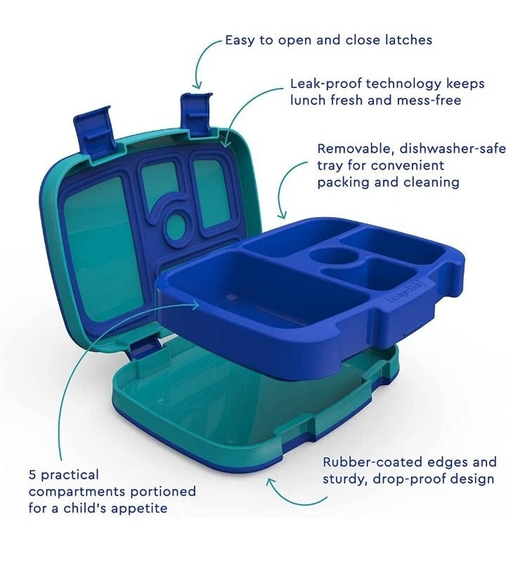 Contenedor para comida lonchera Bentgo bento azul verde BGKDPT-2SHK