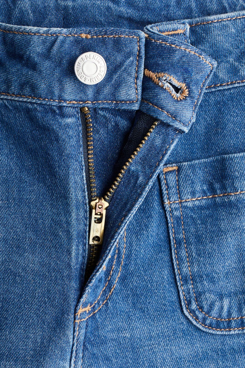 Pantalon wide leg azul jeans niña H&M 1275609002