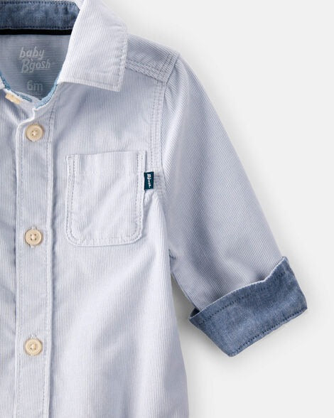 Camisa mameluco formal azul bebe niño Oshkosh 1T595710