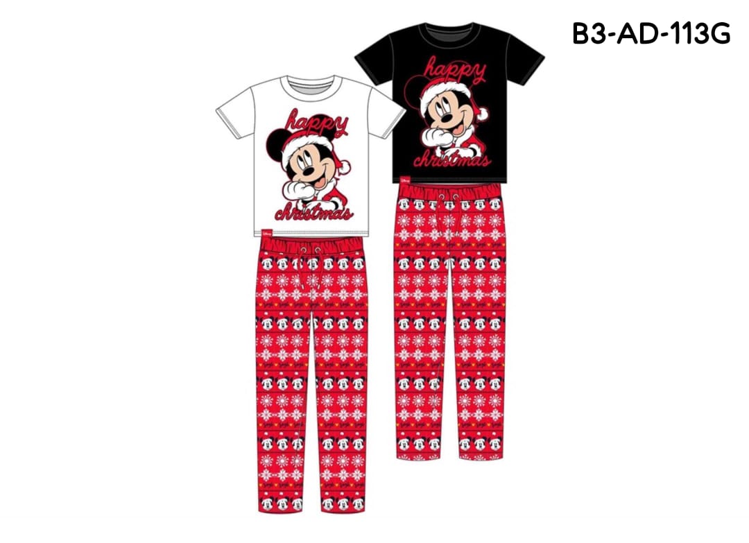Pijama hombre caballero blanca roja navidad navideño Mickey B3-AD-113G 690490