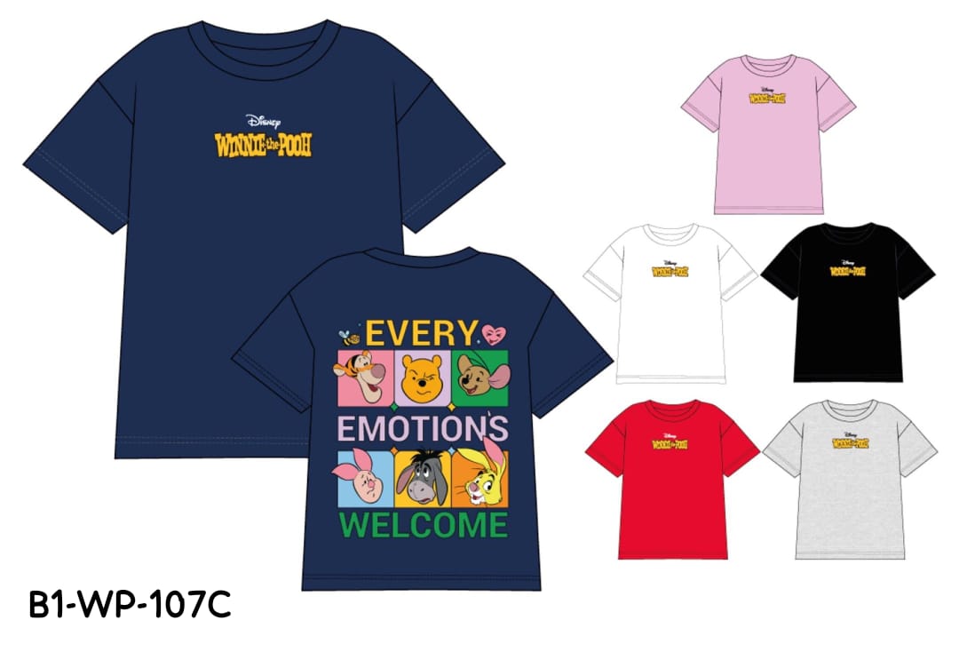 Camisa dama mujer negra Winnie Pooh B1-WP-107C