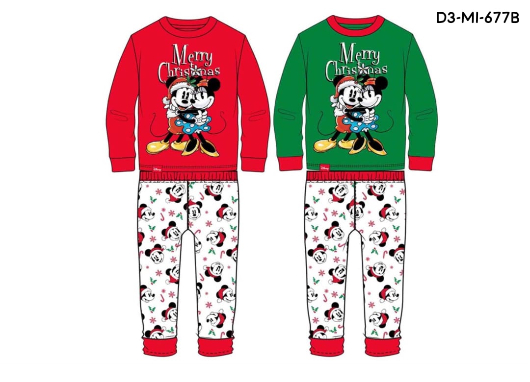 Pijama bebe niño niña Mickey Minnie roja navidad navideño D3-MI-677B 590490