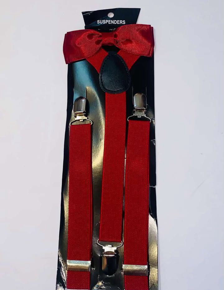 Tirantes y corbatin niño rojo claro 8487407500555