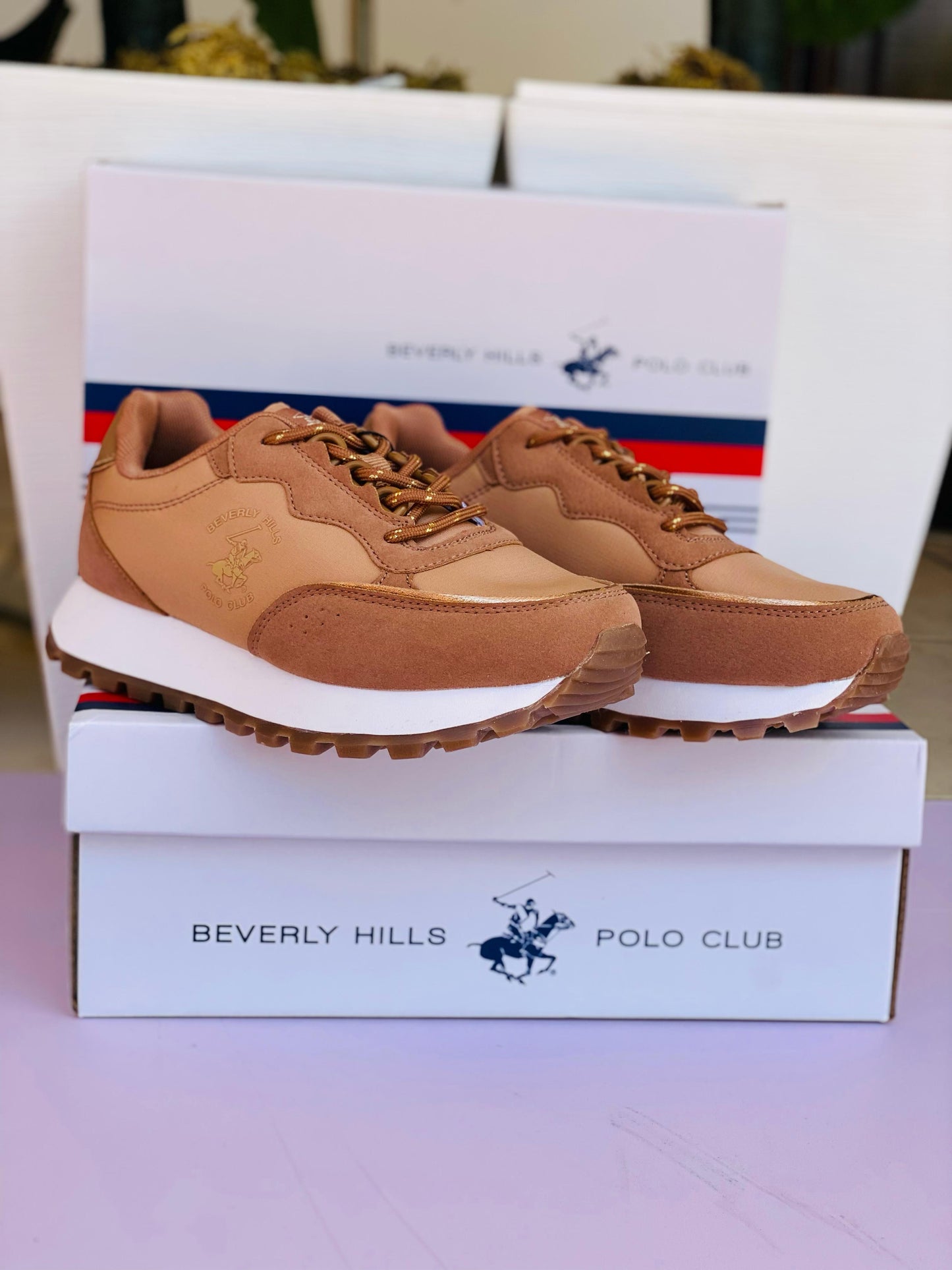 Tenis polo club para mujer café MURANO-BR-W6-B