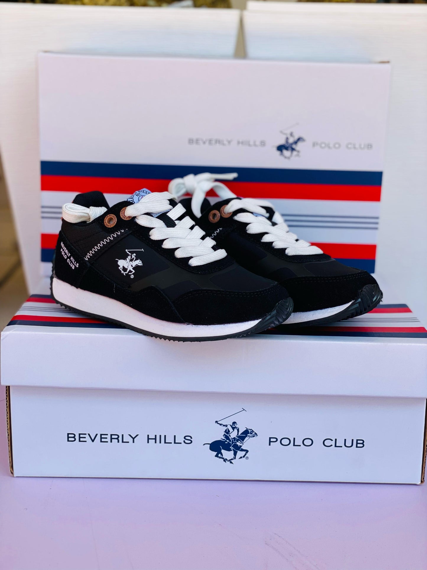Tenis polo club para niño negro SAMMY-BL-K5