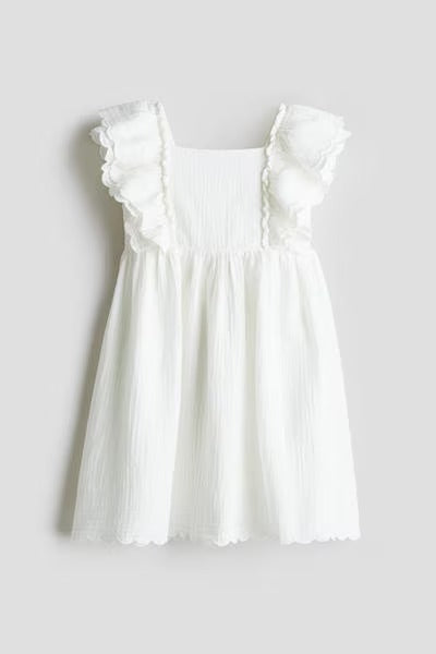Vestido Blanco niña H&M adorable revuelos