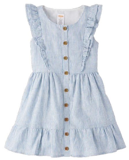 Vestido azul Gymboree revuelos rayas niña