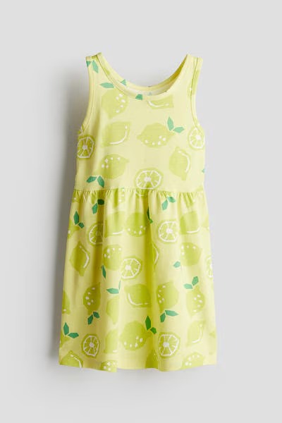 Vestido verde limones niña H&M