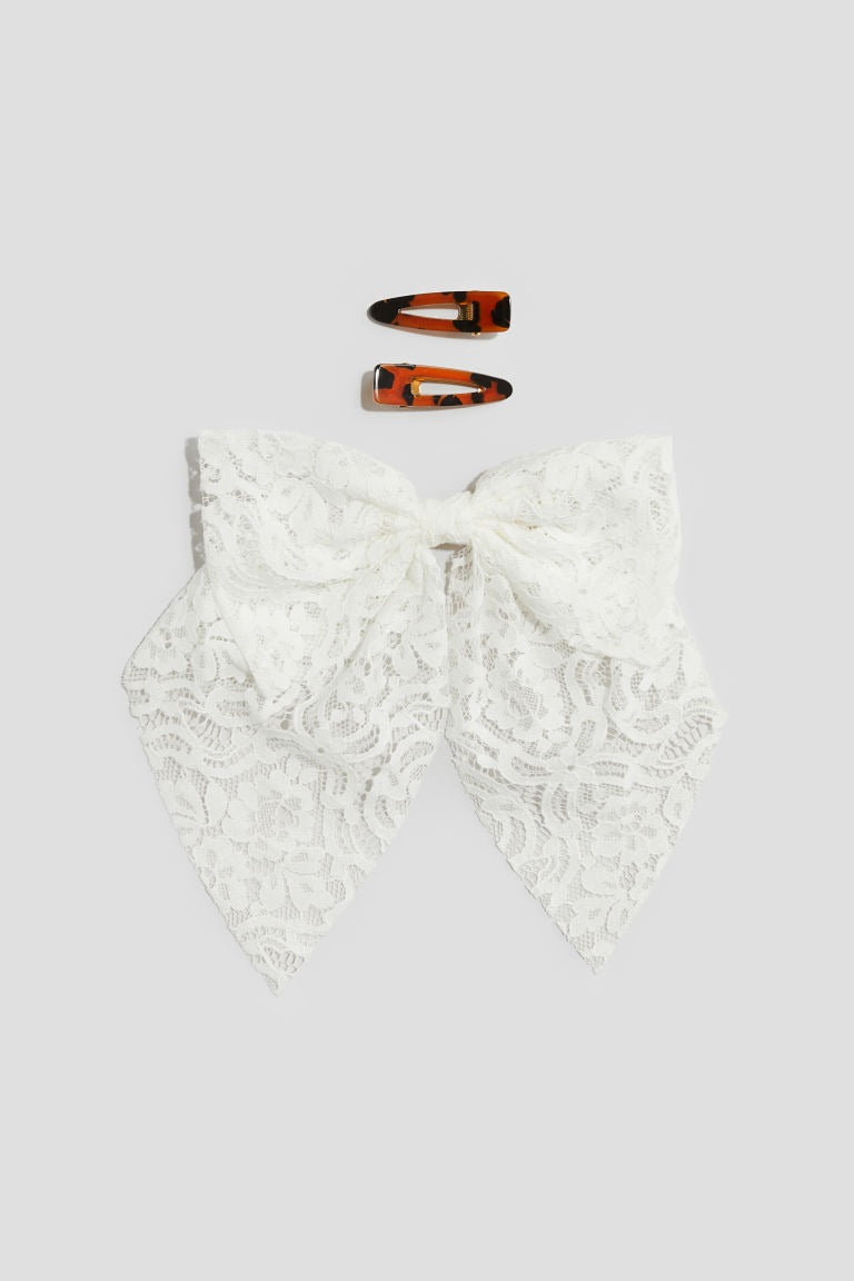 Gancho chongo niña blanco H&M