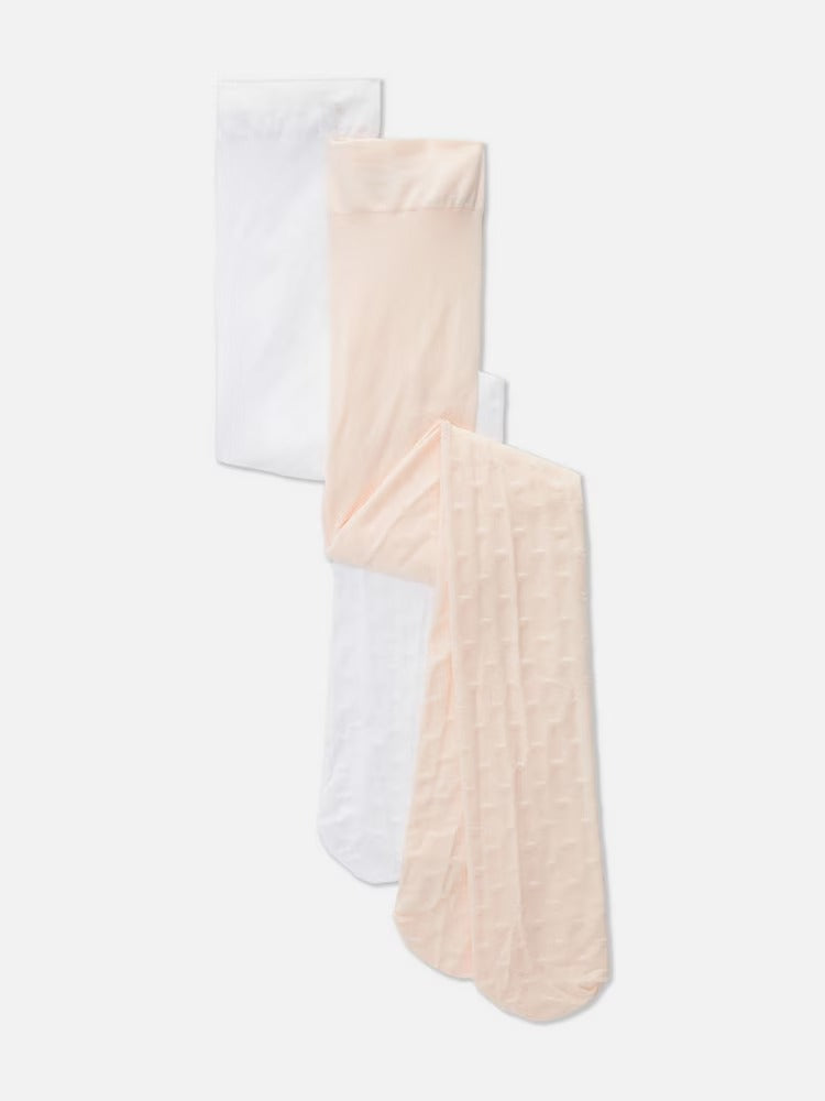 Set 2 medias rosado blanco bebe niña Primark 211451332