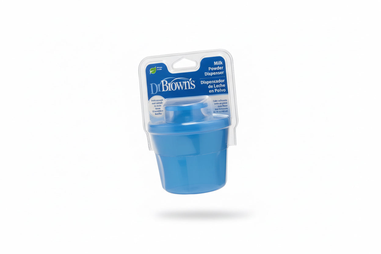 Dispensador Portaleche azul Dr Brown bebe niño pepe biberon