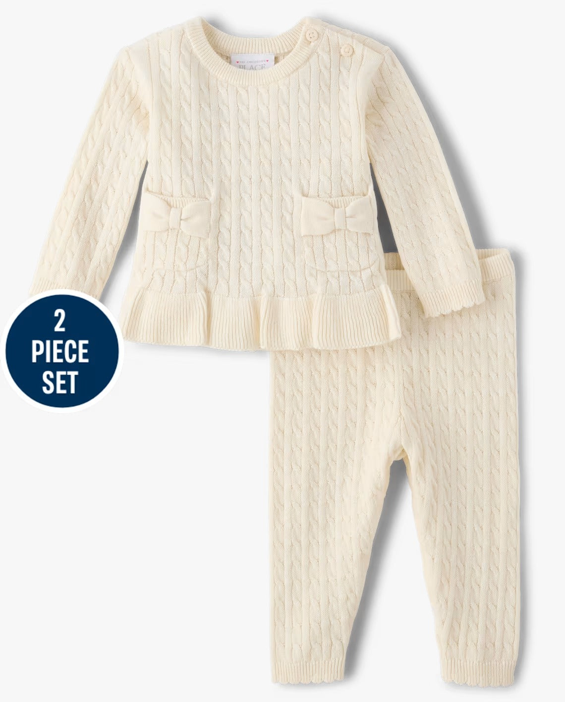 Set conjunto 2 piezas camisa pijama blanco bebe niña Childrens Place 3057066