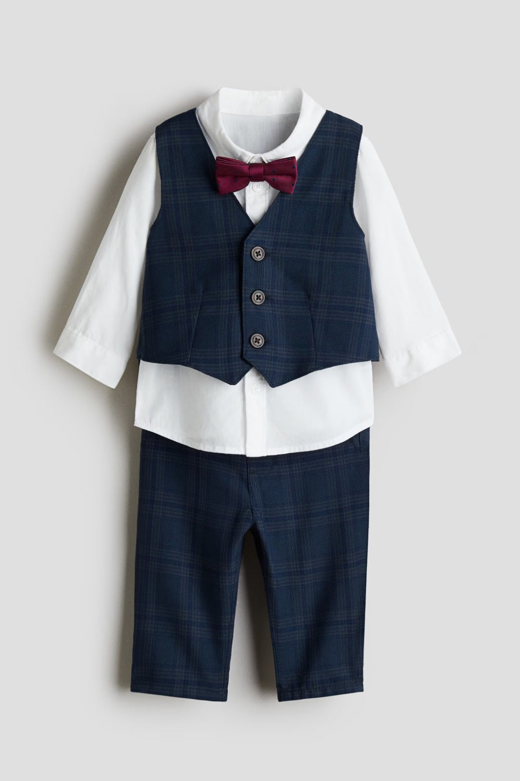 Set 4 piezas formal bebe niño H&M 1157034014 corbatin blazer