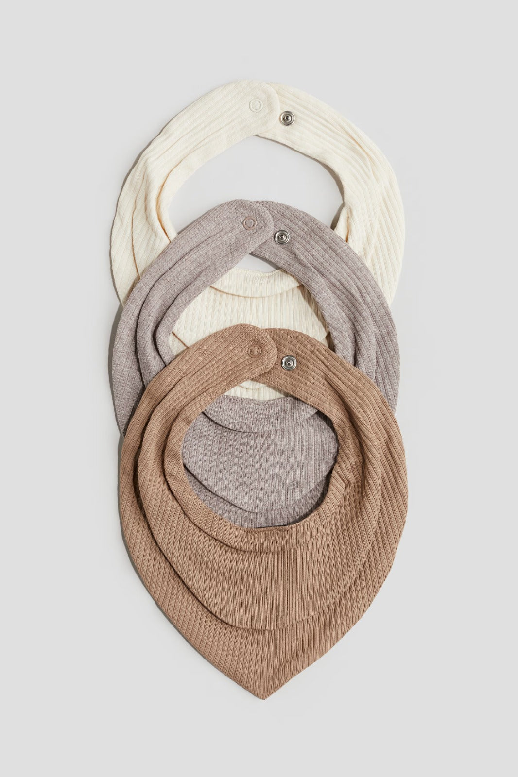 Set 3 babero bebe niño blanco gris cafe H&M 1176690003032
