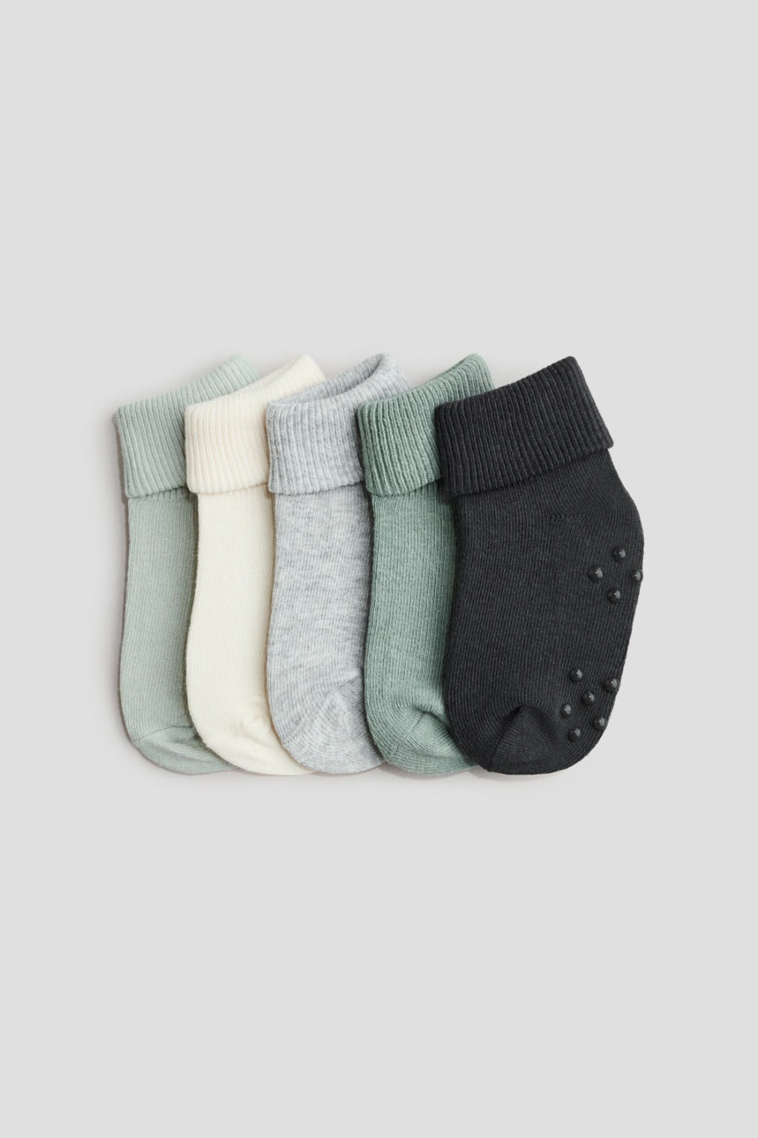 Set 5 calcetines verde blanco gris negro bebe niño niña H&M 1039177048
