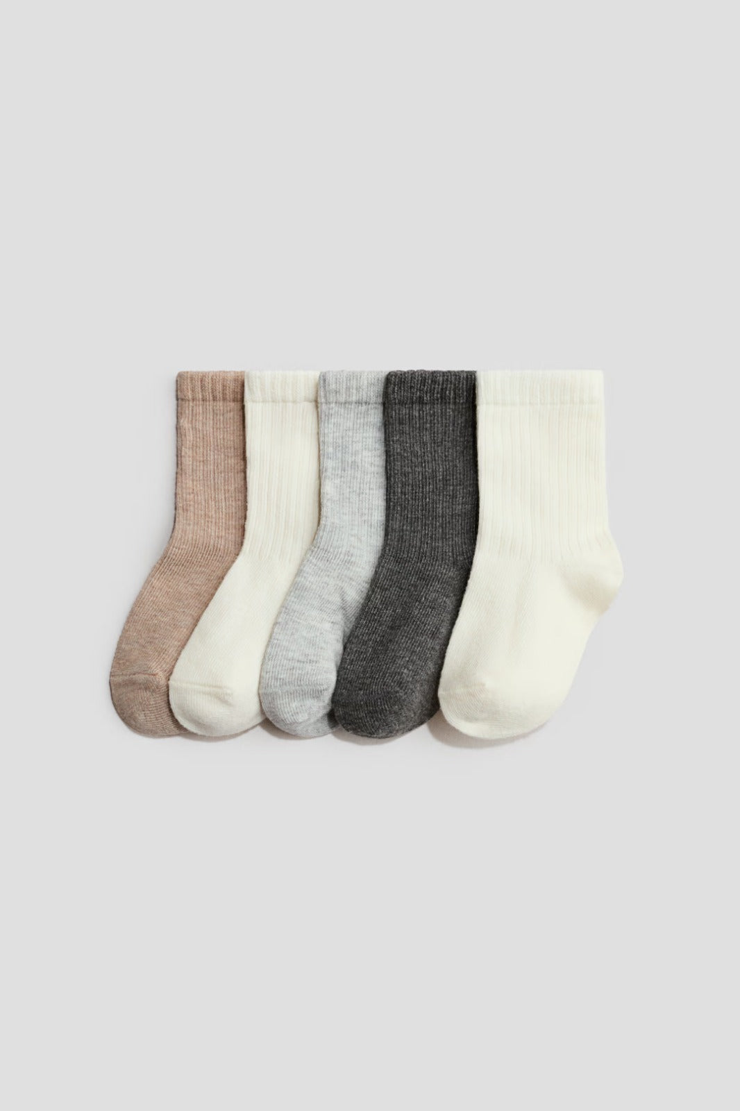 Set 5 calcetines cafe blanco negro gris bebe niño niña H&M 1328391001