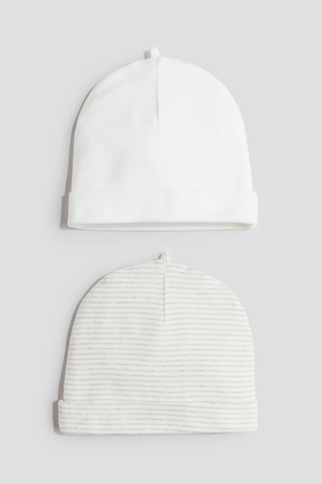 Set 2 gorros blancos bebe niño niña H&M 0930385004
