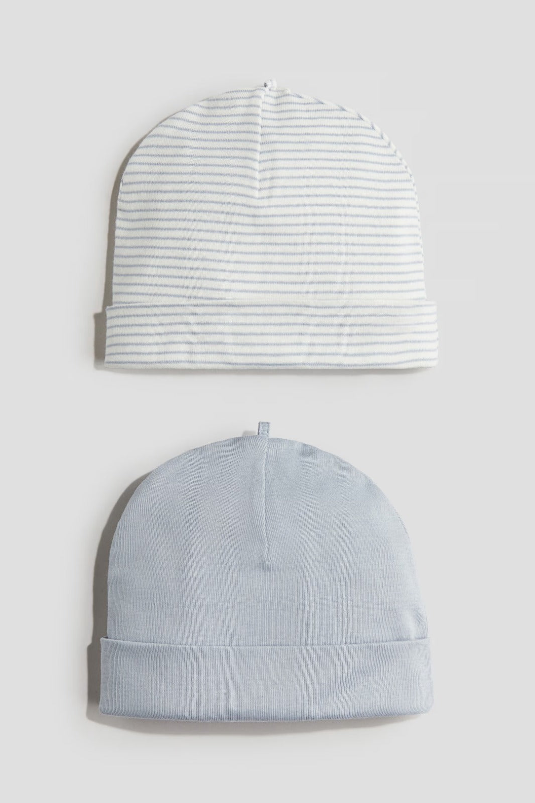 Set 2 gorros celeste/blanco azul celeste H&M 0930385019