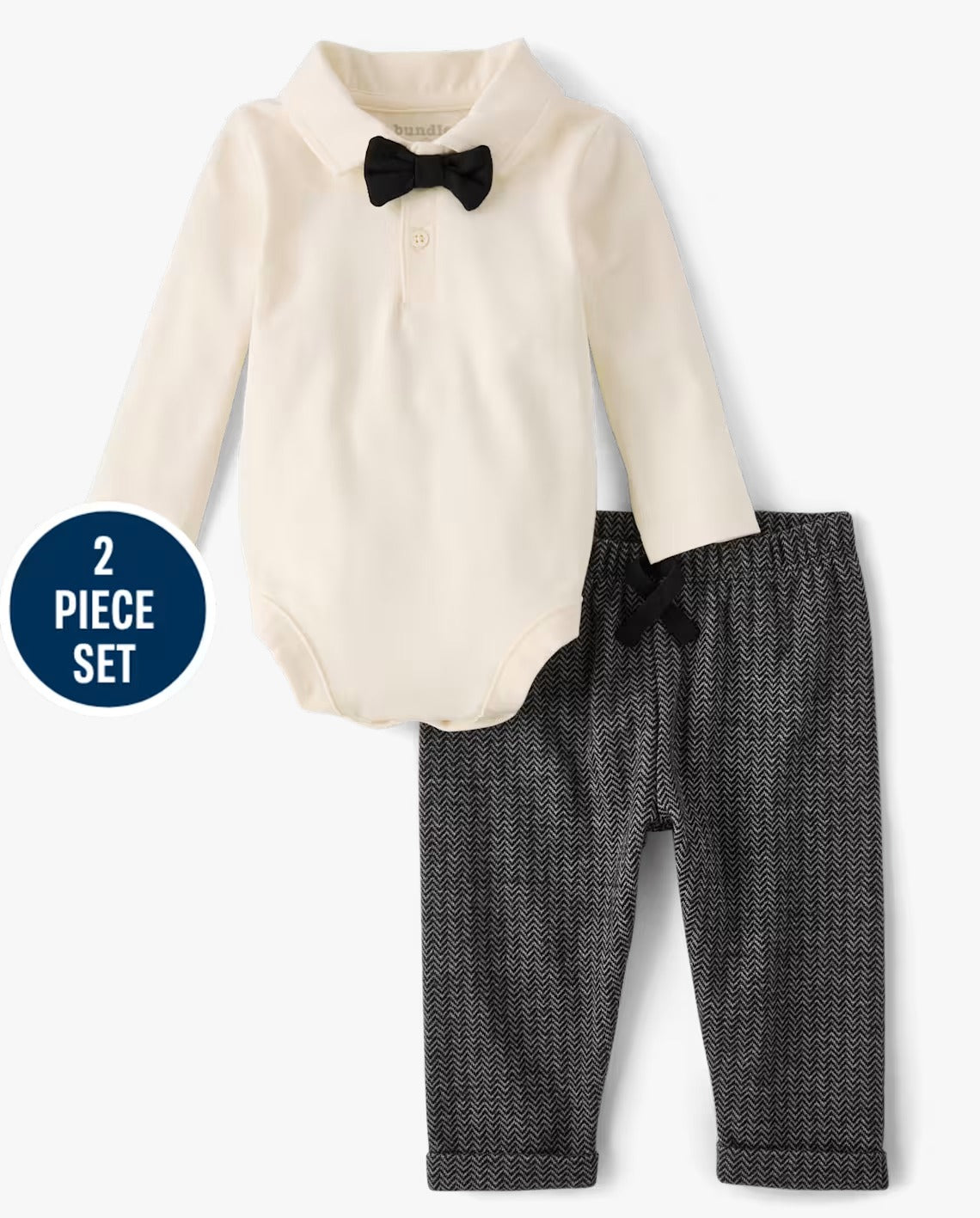 Set 2 piezas formal camisa blanca mameluco pantalon bebe niño Childrens Place 3057020