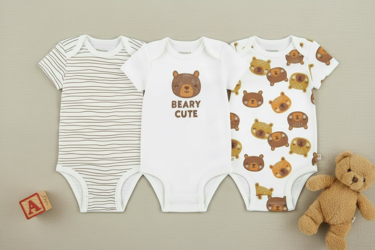 Set 3 mamelucos blanco osos bebe niño Huggies Childrens Place 3056044