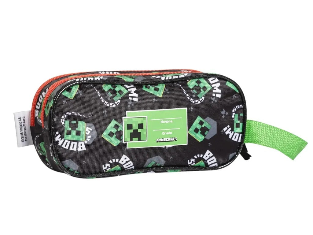 Cartuchera negra minecraft niño M36-220413