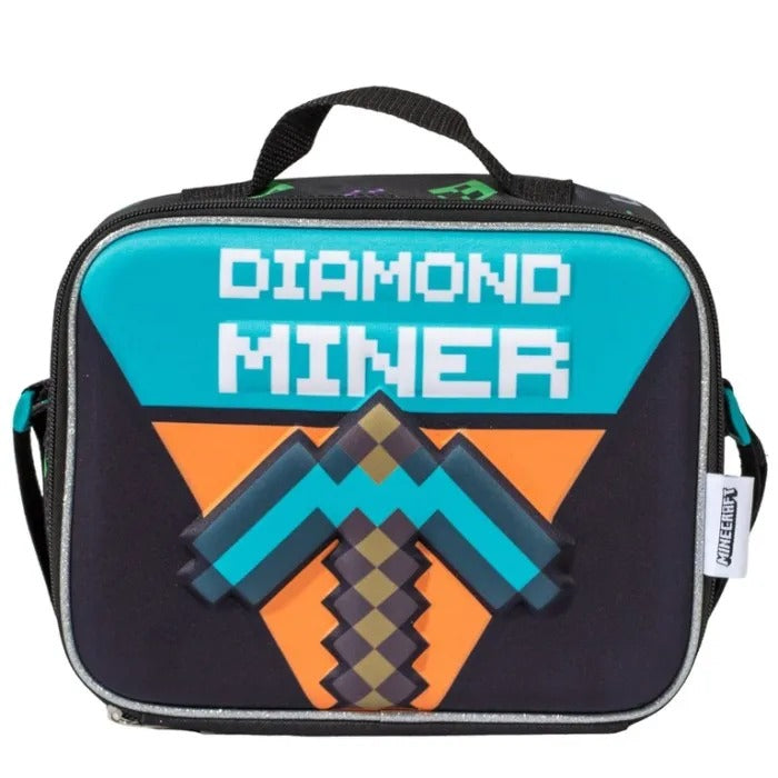 Lonchera negra azul niño Minecraft M35-220205