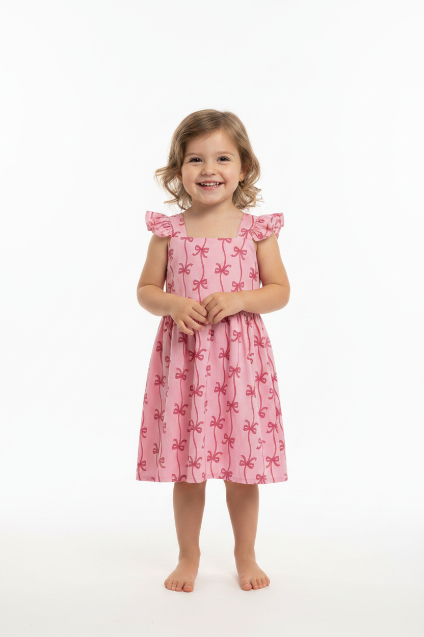 Vestido rosado niña chongo