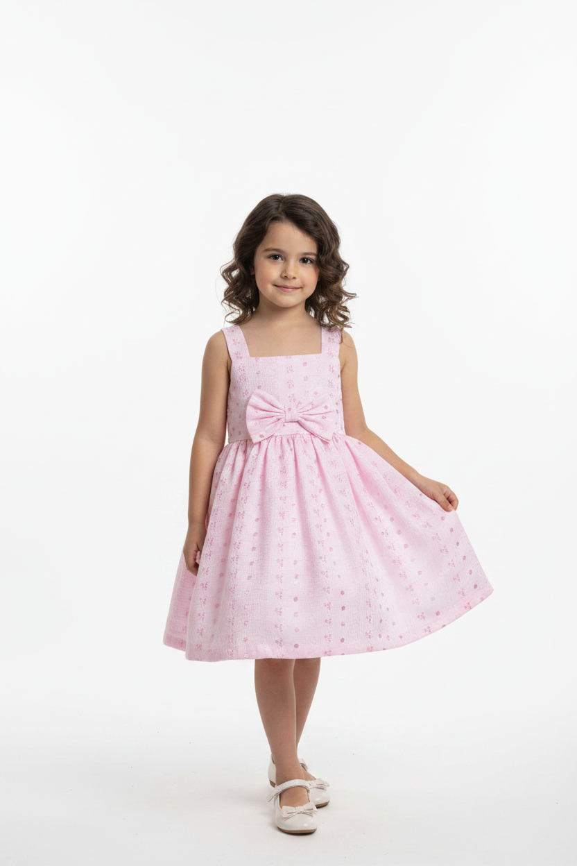 Vestido rosado chongo niña