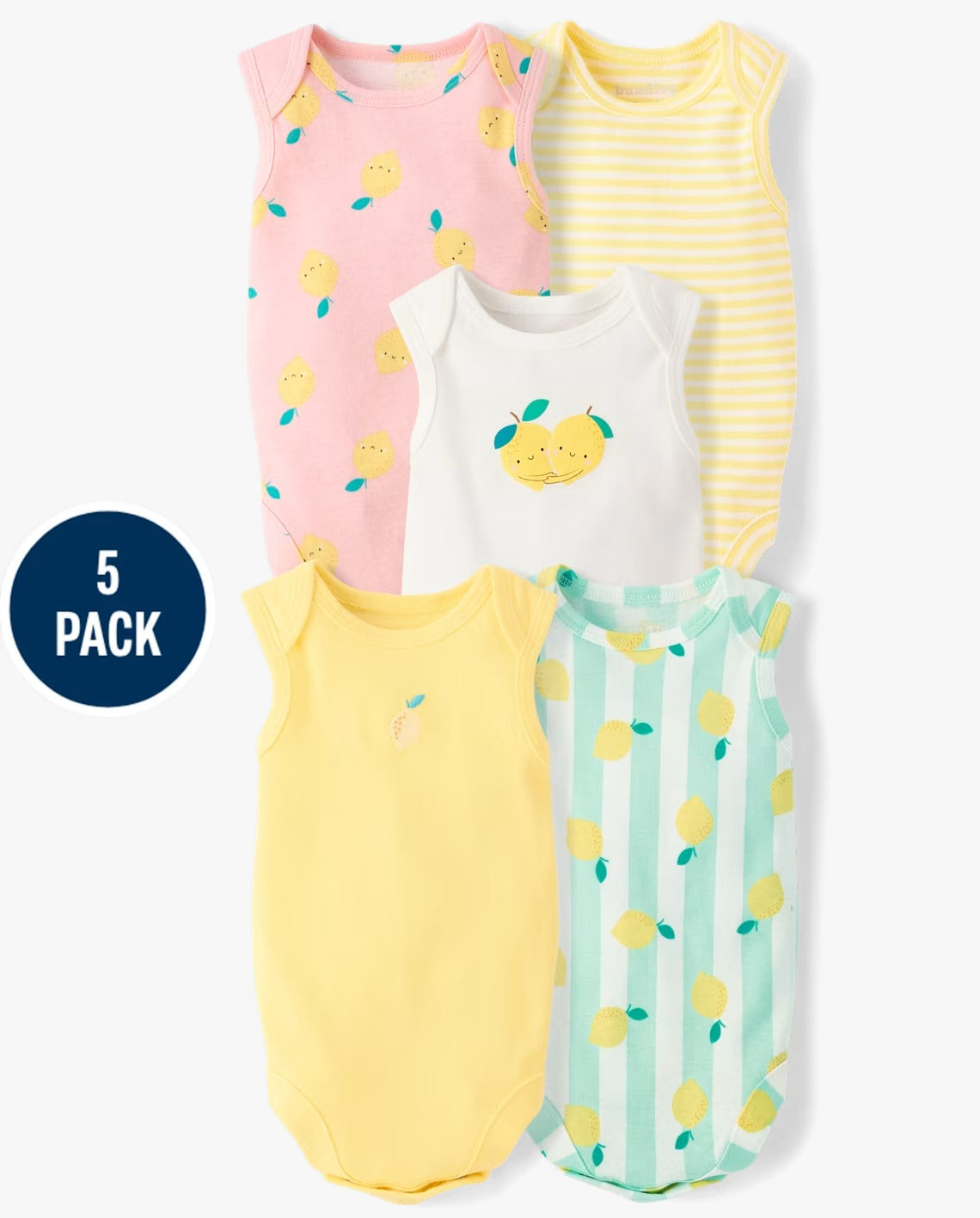 Set 5 mamelucos limones bebe niña Childrens Place 3060736