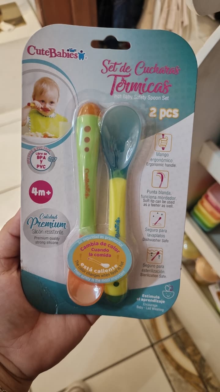 Set de dos cucharas azul verde cutebabies