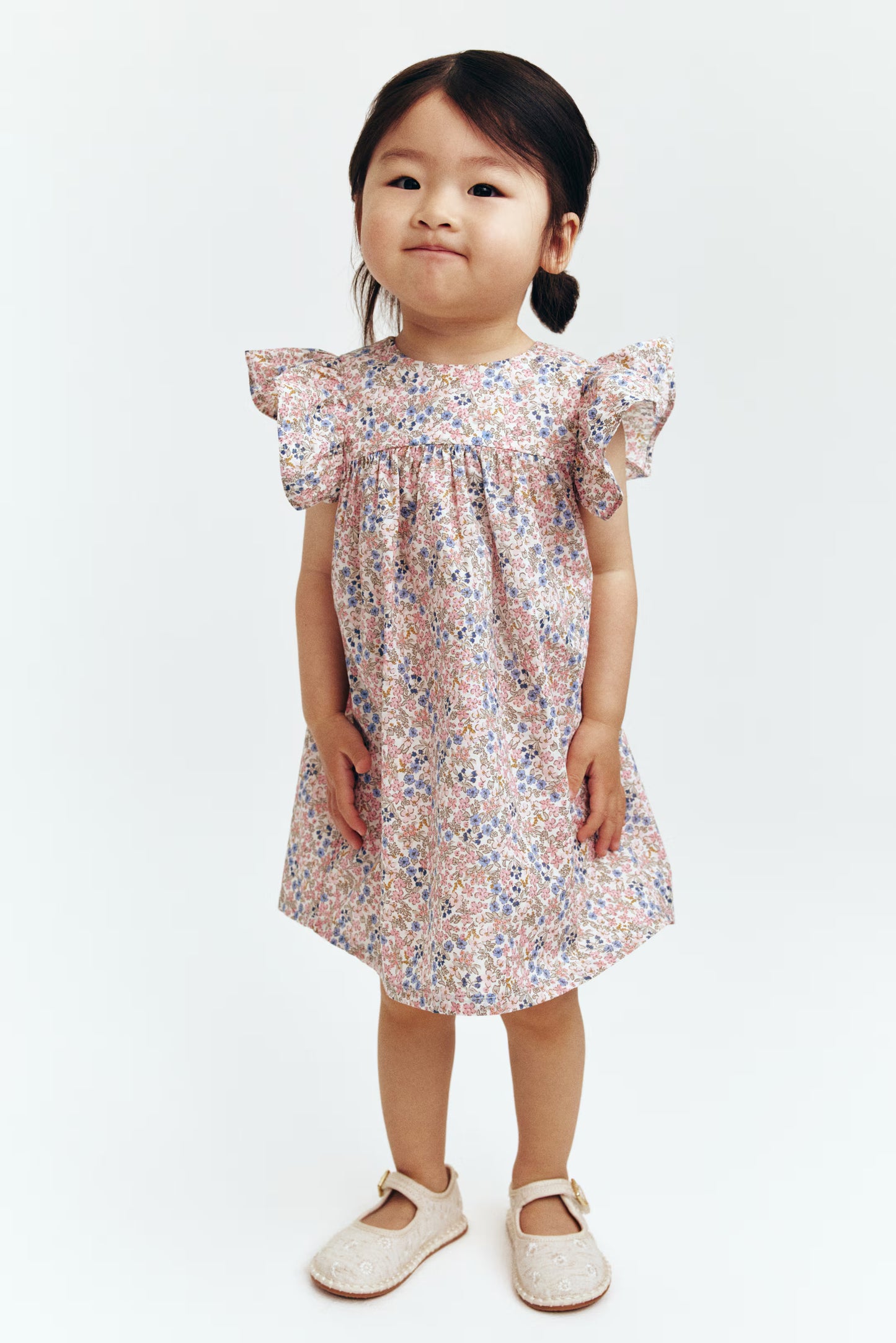 Vestido floreado rosado niña H&M 1341186001