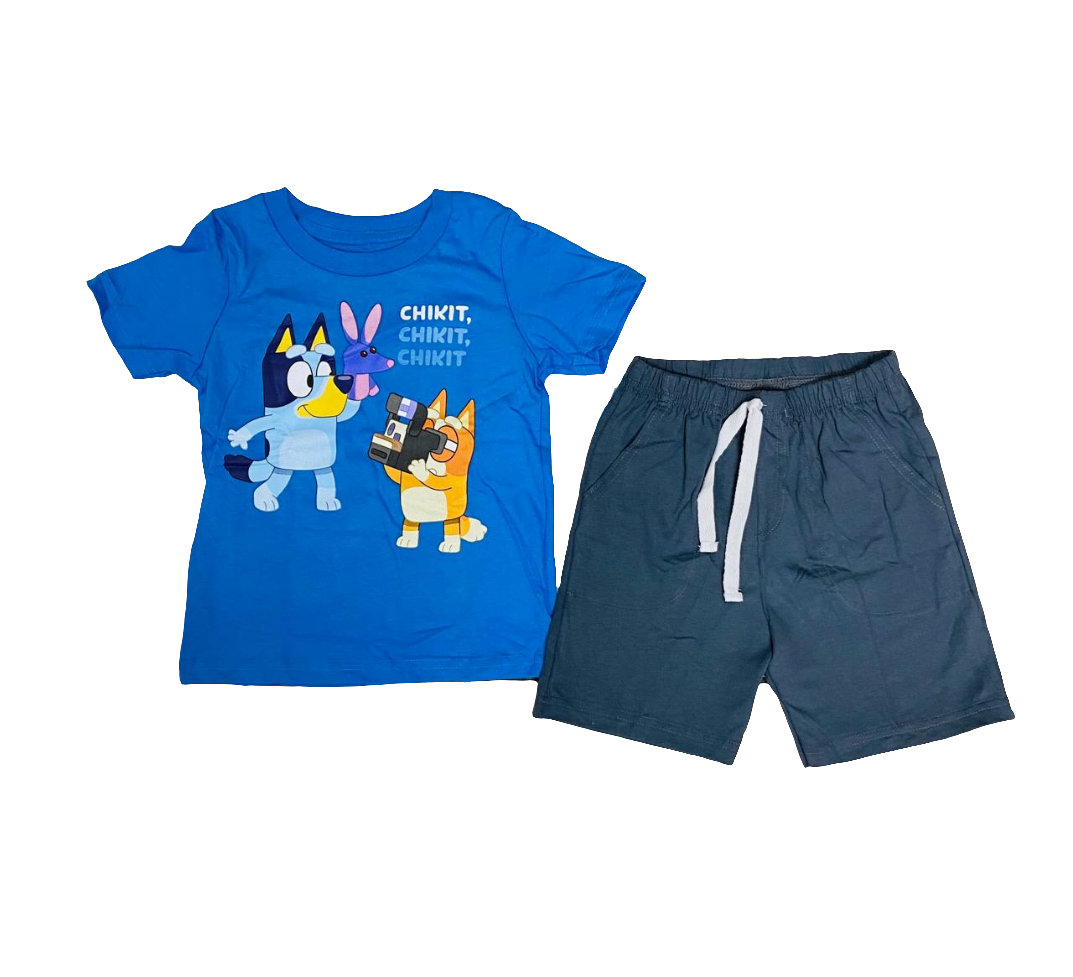 Set conjunto Camisa Azul Short Bluey CHIKIT, St Jacks niño 3000174302