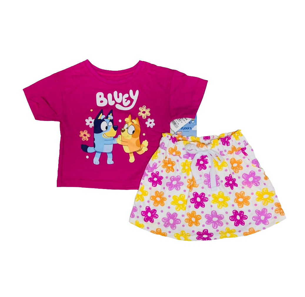 Set Camisa Rosa Falda Flores Bluey St Jacks 2000142501