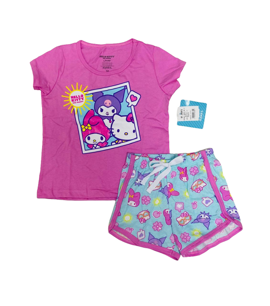 Pijama Hello Kitty niña Camisa Rosa short Azul - Cute selfie St Jacks 2080179401