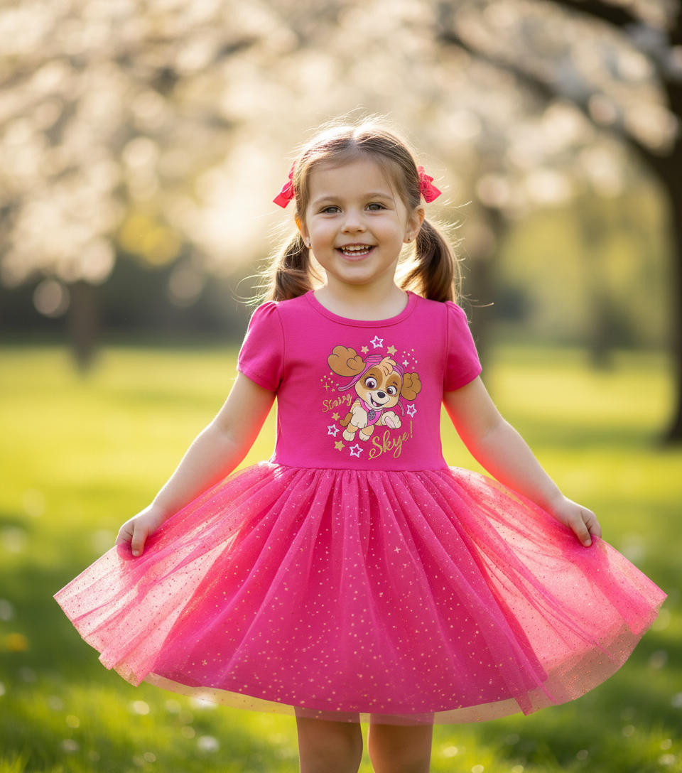 Vestido rosado Paw Patrol Skye glam St Jacks 2090042901