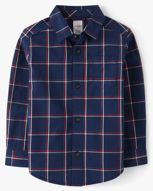 Camisa cuadros azul rojo Gymboree niño formal  33408752