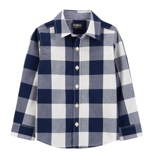 Camisa azul cuadros Oshkosh niño 1 a 14 años formal