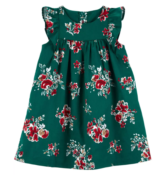 Vestido verde flores Carters 77450224