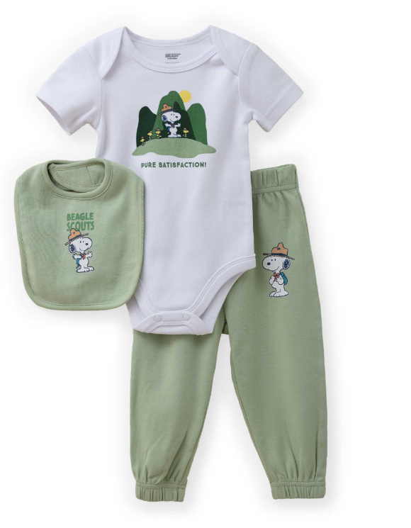 Set conjunto de 3 piezas Snoopy Explorer bebe niño St Jacks 0550006601