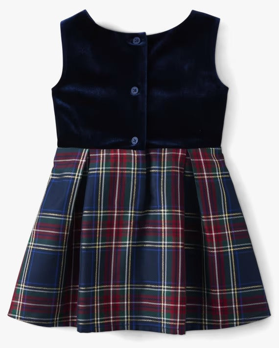 Vestido cuadros azul Childrens Place bebe y niña 29935088